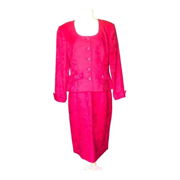 Vintage 1960’s Timeless Howard Wolf Pink Red Two Piece Jacket And Skirt Suit - Picture 11 of 15